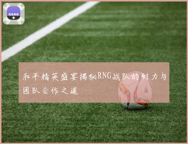 和平精英盛宴揭秘RNG战队的耐力与团队合作之道